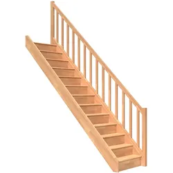 DOLLE Raumspartreppe Wangentreppe Paris Holztreppe, Rechteckstäbe, bis 280,5 cm,Buche,Geradelaufend,mit Setzstufen,unbehandelt