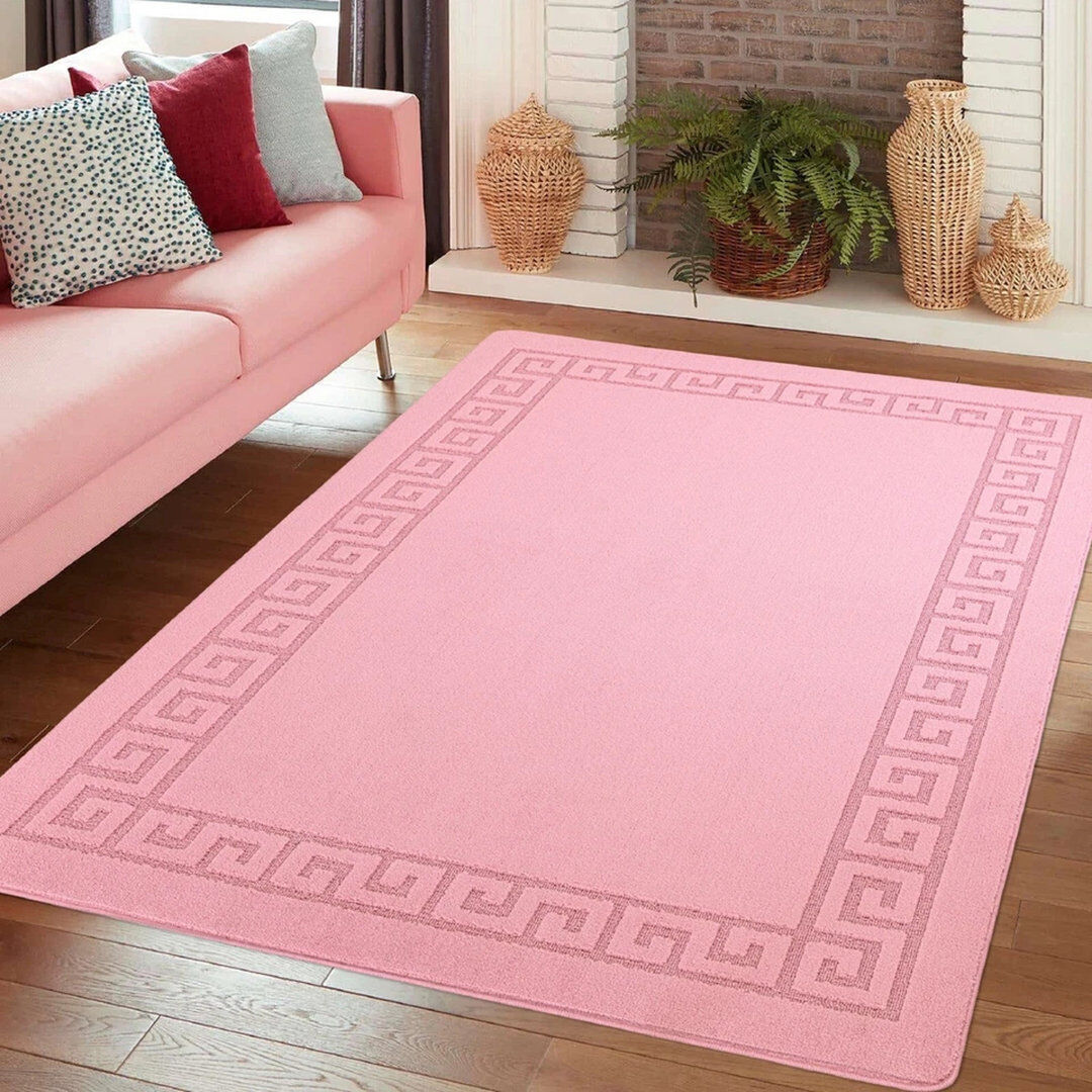 Fairmont Park Pink Non Slip ROCCO Area Rugs & Runners – Luxury Living Room Carpet, Bedroom Rug, Kitchen Floor Mat & Hallway Door Mat Pink Rectangle 160 x 230 cm