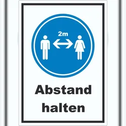 HB-Druck Abstand halten Symbol und Text Aufkleber A1 (594x841mm)