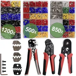 Quadrios, Zange, 24T065 24T065 Crimpzangen-Set Aderendhülsen, Flachsteckhülsen, Flachst