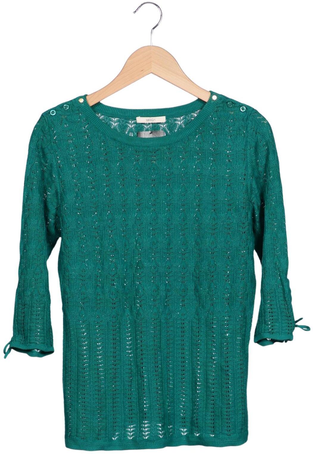 sessun Damen Pullover, Grün, Gr. L, Viskose / Baumwolle - Second Hand