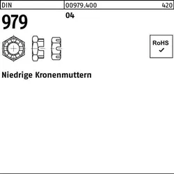 Kronenmutter DIN 979 niedrig M16 Automatenstahl 50 Stück
