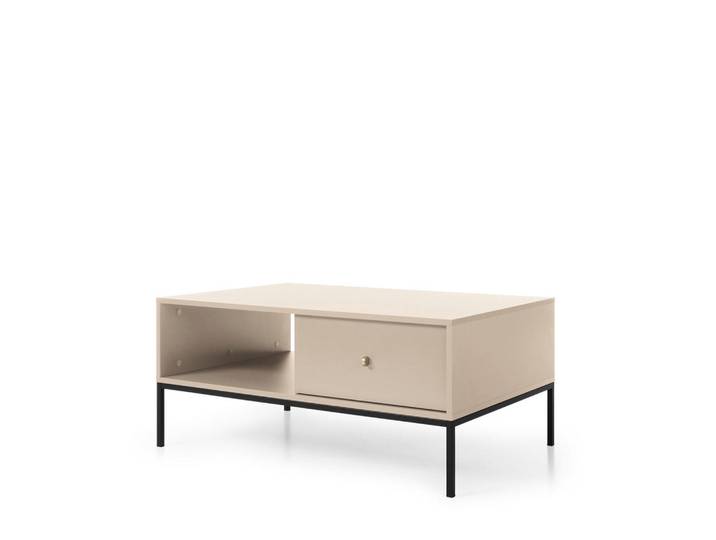 Komodee Couchtisch Moncton Sto1-2S Metalgriffe, Beige, Metall, 104x46x68 cm, Wohnzimmer, Wohnzimmertische, Couchtische