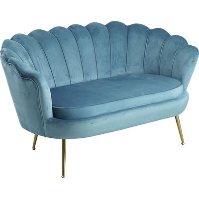 2-Sitzer SALESFEVER "Clam Komfort-Duo-Sitz", blau, B:136cm H:78cm T:76cm, Samtvelours (100% Polyester), Sofas, Muscheldesign-Breite 136 cm: Pure Extravaganz