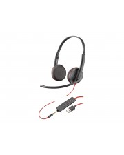 HP Poly Blackwire C3225 3200 Series Headset On-Ear kabelgebunden aktive Rauschunterdrückung 3,5 mm Stecker Schwarz Skype-zertifiziert Avaya Certified Cisco Jabber (7S4M7AA)