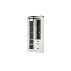 Vitrine  Sintra , weiß , Maße (cm): B: 92 H: 200 T: 37.0