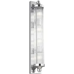 Wandlampe Leuchte Flurlampe IP44 LED Badezimmerleuchte Glas strukturiert H 73 cm