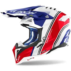 Airoh, Motorradhelm, Aviator 3 Hima Wit Blauw Rood Crosshelm - Maat S - Helm (S)