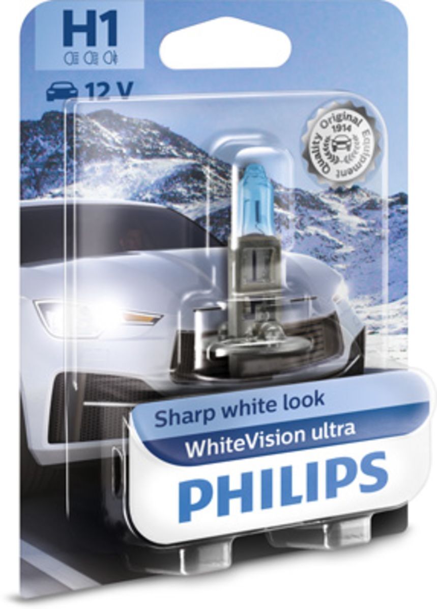 Philips Lampada alogena H1 WhiteVision Ultra 12V, 55W, 1 Pezzo