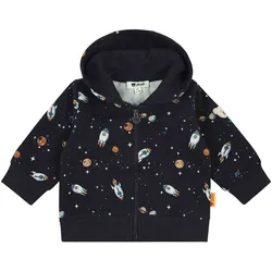 Steiff Sweatjacke mit Kapuze Weltall, blau | mehrfarbig, 68