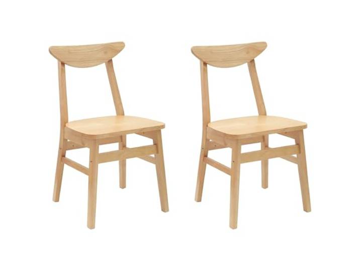 KDVXBCQJH 2er Set Esszimmerstühle Massivholz Gummiholz Natur 42x47.5x81 cm Ergänzende Küchenstühle aus echtem Kautschukbaum für Esszimmer und Küche mit robuster Beinkonstruktion im 2er Pack.