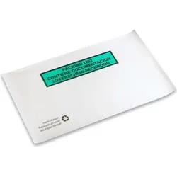 Transpak, Lieferscheintasche, Dokumententaschen Masse 240x130mm weiss DIN-Lang Pergaminpapier Lieferschein/Rechnung (1000 Stk.)