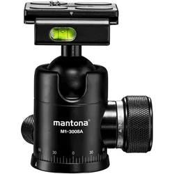 mantona Onyx 8 Kugelkopf (Kugelkopf), Stativkopf, Schwarz