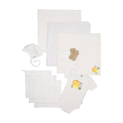 Erstausstattungspaket LILIPUT "Mini Safari", Mädchen, Gr. 44, weiß, 100% Baumwolle, KOB Set-Artikel Erstausstattungspaket, mit 10 Teilen