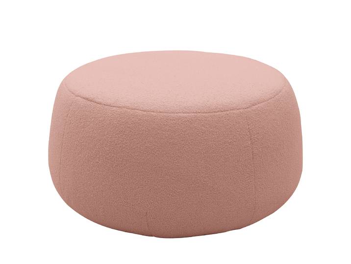 Pouf en tissu 75 x 42 x 75cm Rose foncé Tissu Bouclé Nola: Rose