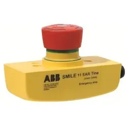 ABB Smile11EARTina Not-Halt-Taster 1 x 5-poliger Stiftstecker M12, Einbau im Bedienfeld mit dynamischem Funktionsprinzip, LED-Anzeige im Taster