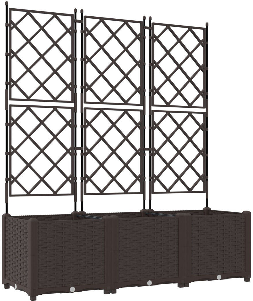 Dakota Fields Garden Planter Steel Outdoor Container Modern Decor Terrace Stylish Pot Brown 143cm x 120cm x 40cm