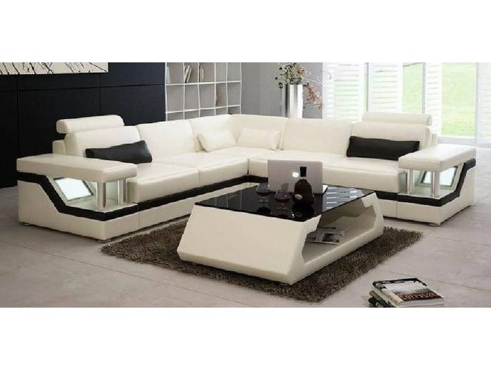 Xlmoebel Couchtisch Designer Beistelltisch mit Glasplatte und stilvollem Polster (Sofa), Hergestellt in Europa