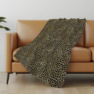 Addison Rugs Premium Machine Washable ASB43 Cheetah Print Sherpa Throw Blanket