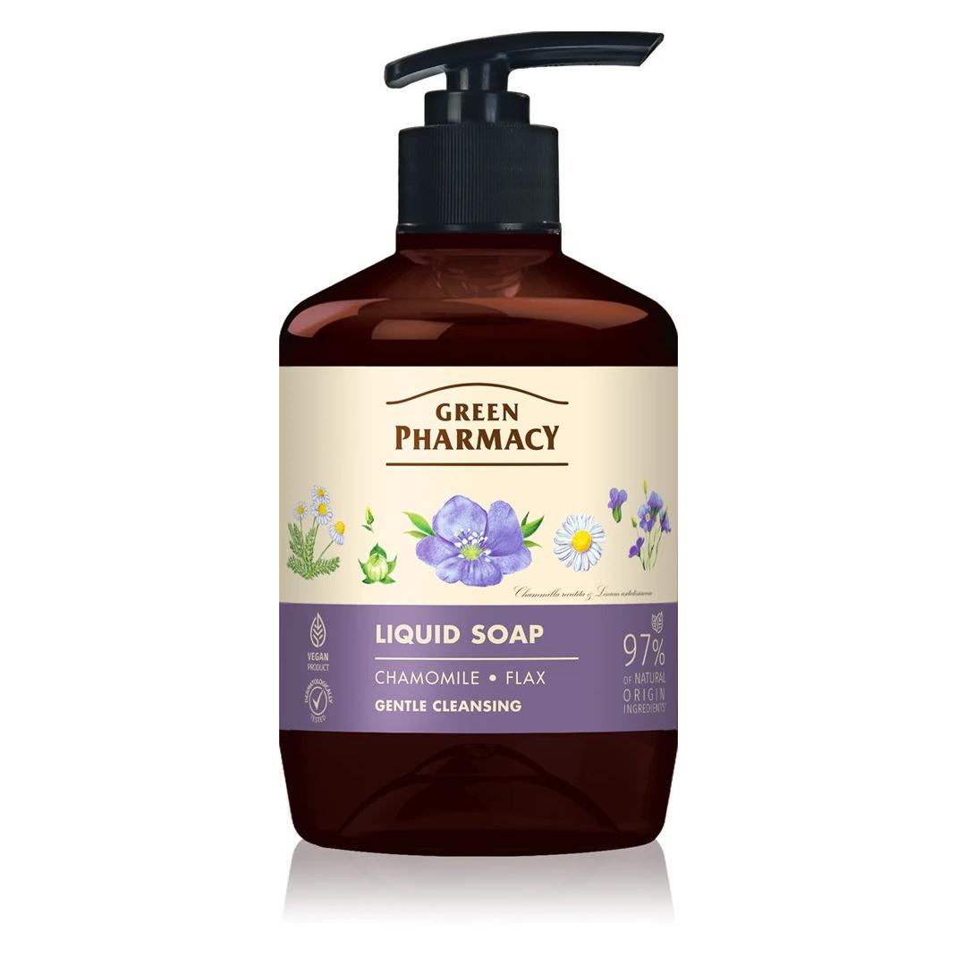 Elfa GREEN PHARMACY Mydło w płynie Rumianek + Olej lniany 460 ml (Flüssigseife, 460 ml) (58881571)