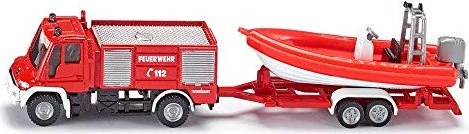 Siku Blister - Unimog Feuerwehrfahrzeug mit Boot