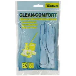 AMPri Clean-Comfort Latex-Haushaltshandschuh innen baumwollbeflockt, blau Gr. S
