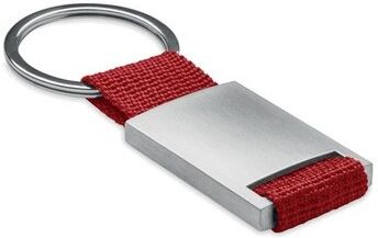Porte-clés personnalisé rectangulaire TECH métal rouge