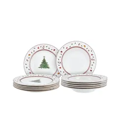 Peill+Putzler Weihnachts-Tafelservice  Santa , weiß , Porzellan