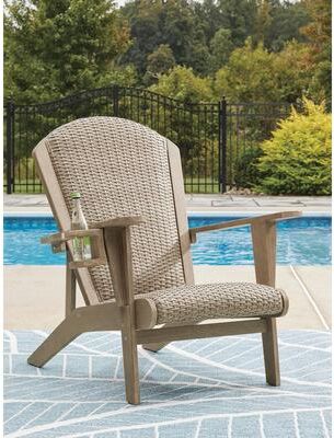 "Signature Design by Ashley Coastal Reef Beige Adirondack Chair - 30""W x 40""D x 40""H"