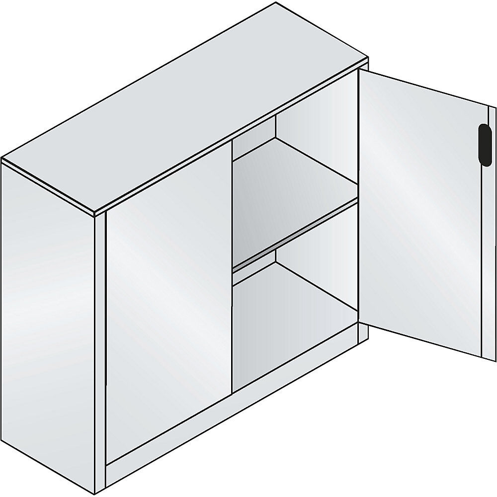 ACURADO Akten-Sideboard, 2 Ordnerhöhen, HxBxT 1000 x 1200 x 400 mm, schwarzgrau / lichtgrau C+P
