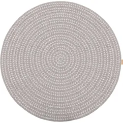 TEPGO Wollteppich Palast hellgrau 120x120 cm rund