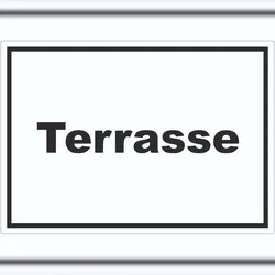HB-Druck Terrasse Aufkleber mit Text waagerecht A7 (74x105mm)