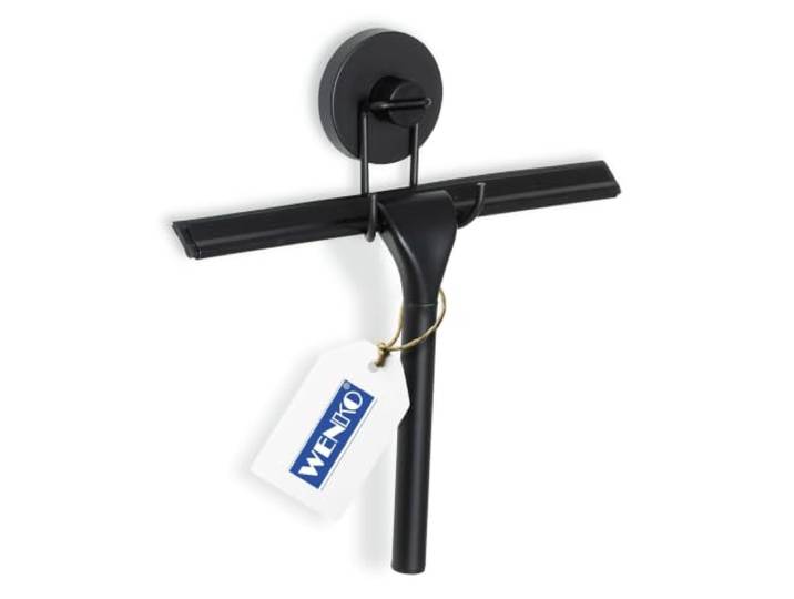 WENKO Vacuum-Loc Duschabzieher, mit Haken, ohne Bohren mit Vakuum, 25 cm