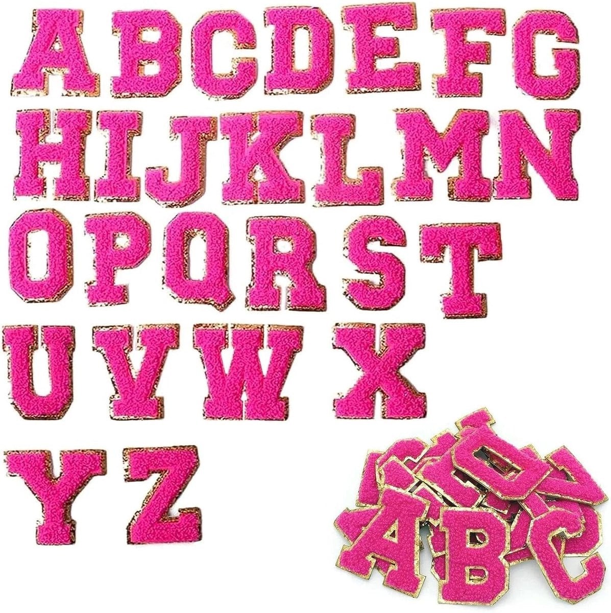 Zelfklevende Letters A-Z, 26 Stuks Textielstickers voor Creatieve Projecten en Decoratie
