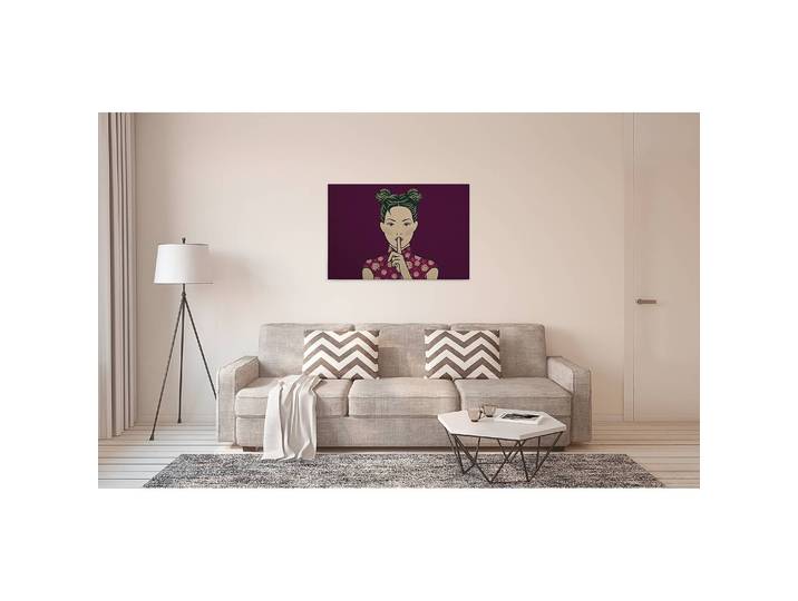 Impression sur toile Japanese Himari Polyester PVC / Épicéa Mauve/Lilas 90 x 60cm