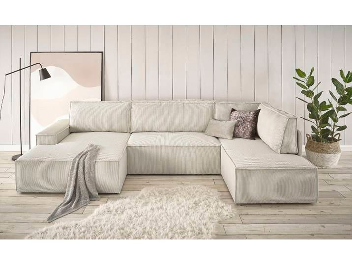 Wohnlandschaft GOODPRODUCT SHERWOOD Cord U-Form, 329 cm - OTTO. Verlässliche Qualität. , beige (hellbeige), B:329cm H:85cm T:195cm, 100% Polyester, Sofas, Wohnlandschaft, Schlaffunktion m. Bettkasten (194x139 cm), Cord, Vintage, Samtvelours