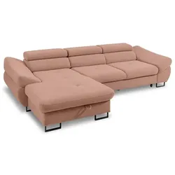 Ecksofa Fabio Stoff Rosa