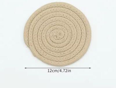 Inspired Living SilkWeave Round Cotton Cup Mat 12 Cm Stylish Tabletop Coaster & Heat Protection Pot Holder o