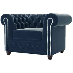 CHESTERFIELD-SESSEL Nyx Marineblau Samt