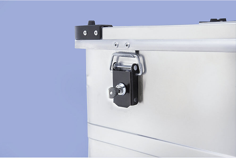 Zylinderschloss-Set für Aluminiumbehälter, 2 Schlösser inkl. 2 Schlüssel, gleichschließend eurokraft pro