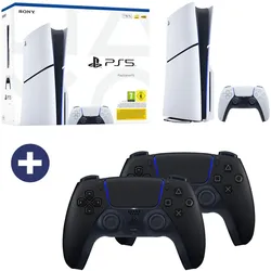 Sony PlayStation 5 Disc-Edition (E-Chassis) + 2x DualSense Wireless-Controller midnight-black V3