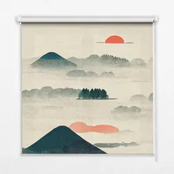 INNENROLLO - Fensterrollo - Rollo - 150x180 cm - Bemalte Berge
