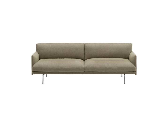 Muuto Outline Soft Sofa Clay 15-Aluminiumbeine, 3-sitzig