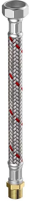 Flamco Meiflex Panzerschlauch M4325.1134.50 1" x 1" IG/AG, 25 x 500 mm, Edelstahl, Heizung/Klima