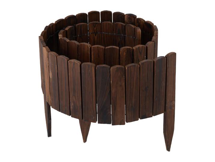 Relaxdays Beeteinfassung Dunkelbraun Holz flexibel 200 cm, 200x40x1 cm, Gartenzubehör, Hochbeet