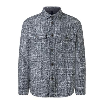 Strickjacke MAERZ MUENCHEN "Maerz Muenchen 689001 Strickjacke Herren Bekleidung", Herren, Gr. 52, grau (blau), 58% Schurwolle, 24% Polyester, 18% Seide, Strickjacken Strickjacke