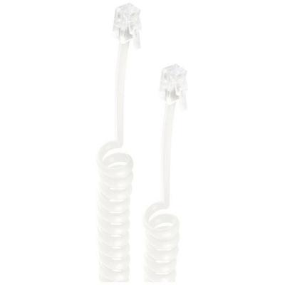 Shiverpeaks Telefonhörer Anschlusskabel [1x RJ10-Stecker 4p4c - 1x RJ10-Stecker 4p4c] vergoldete Steckkontakte 2 m Weiß