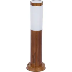 Wegeleuchten Außen Edelstahl Standleuchte Garten Terrassenlampe Außen stehend, holzoptik opal rustikal, 1x E27, DxH 7,6x45 cm