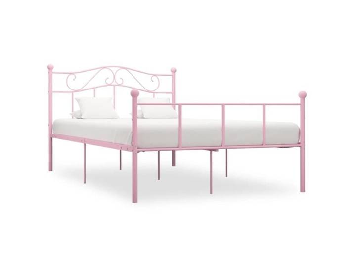 Lit double en métal rose 1769 BONNE - Dimensions 208x167 5x95 cm - Pour matelas 160x200 cm