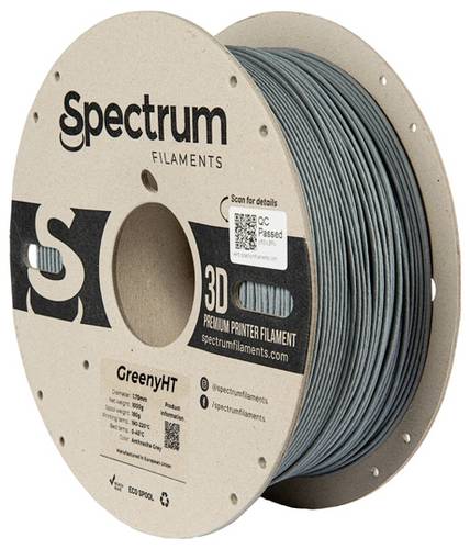 Spectrum Filaments 80701 GreenyHT Filament PLA hitzebeständig, hohe Steifigkeit, Matt 1.75mm 1000g anthracite grey